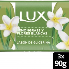 Lux Jabon De Glicerina Lemongrass y Flores Blancas Pack x3